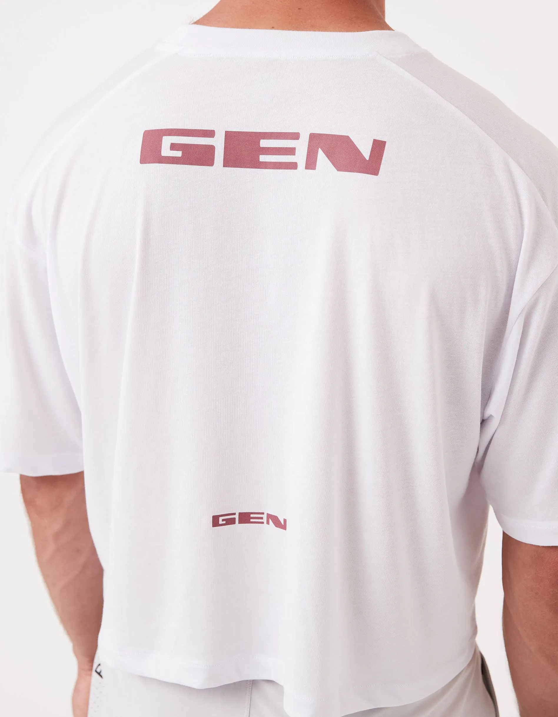 Mens Oxy Float Crop = Tee White
