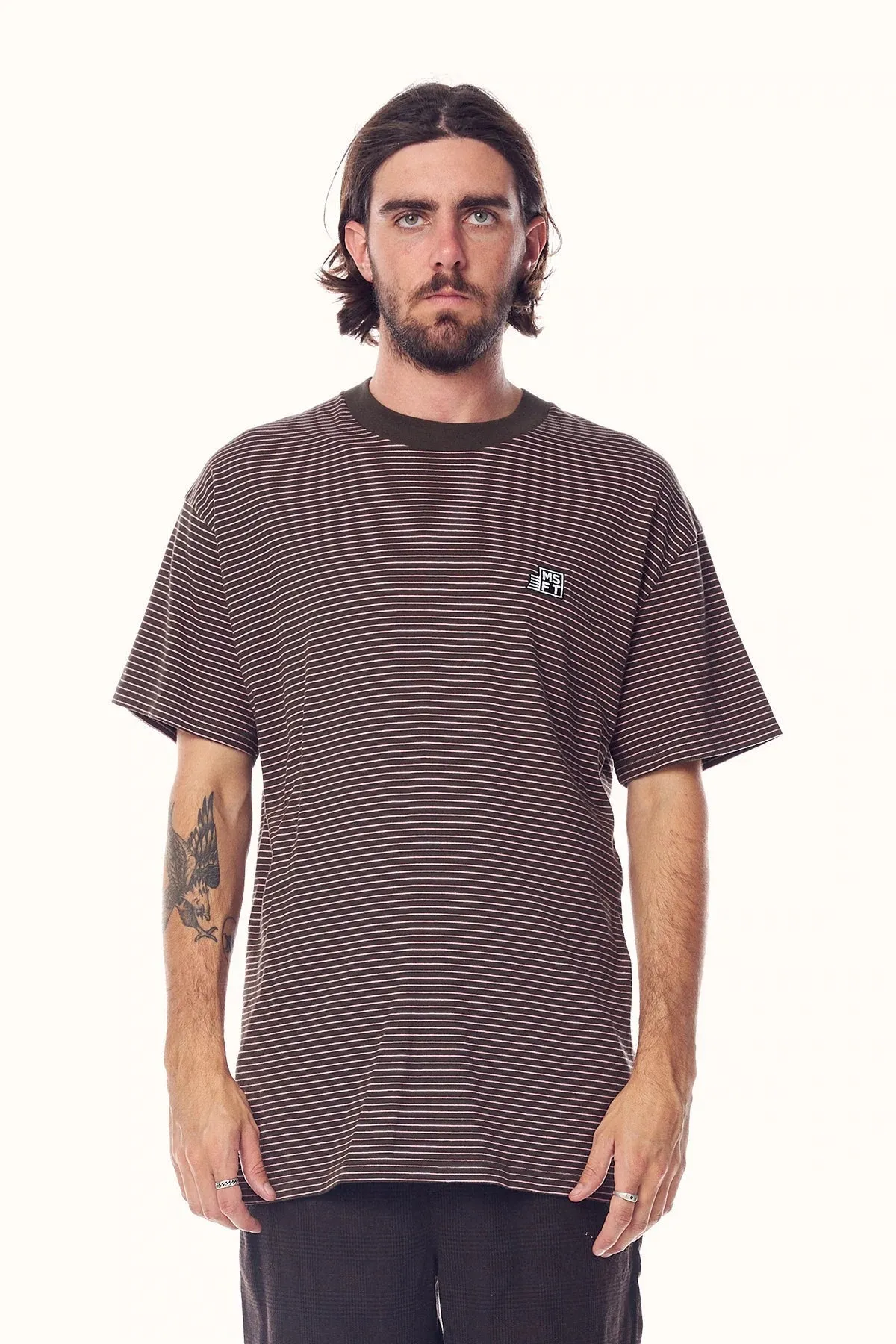 MISFIT CLUB DATES STRIPE TEE - COAL
