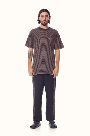 MISFIT CLUB DATES STRIPE TEE - COAL