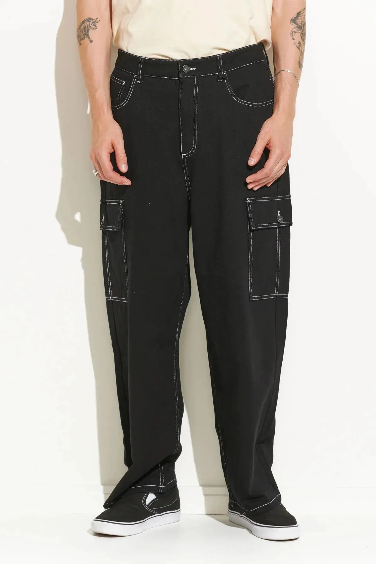 MISFIT EAST MASH PANT -  BLACK