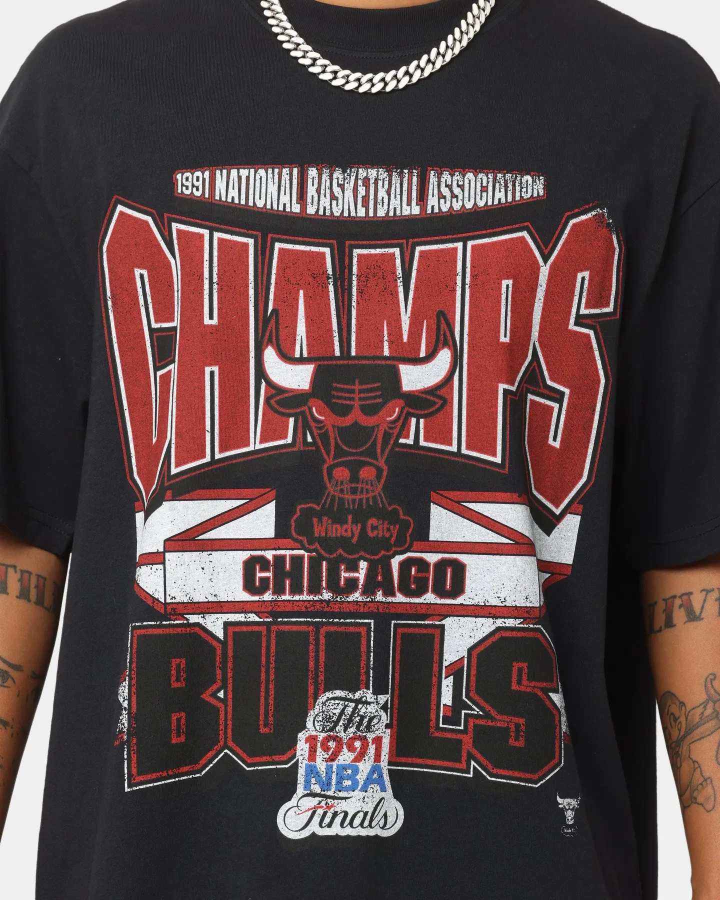 Mitchell & Ness Chicago Bulls Vintage Champs T-Shirt Faded Black