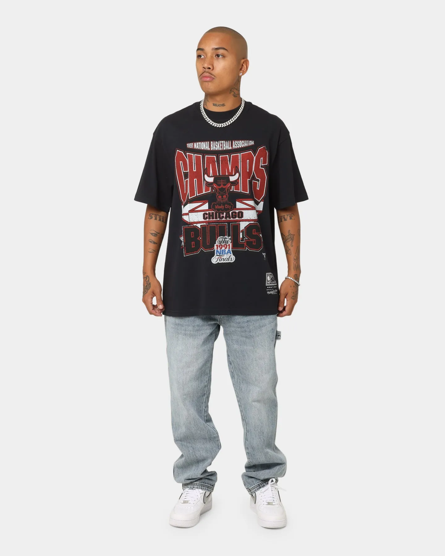 Mitchell & Ness Chicago Bulls Vintage Champs T-Shirt Faded Black