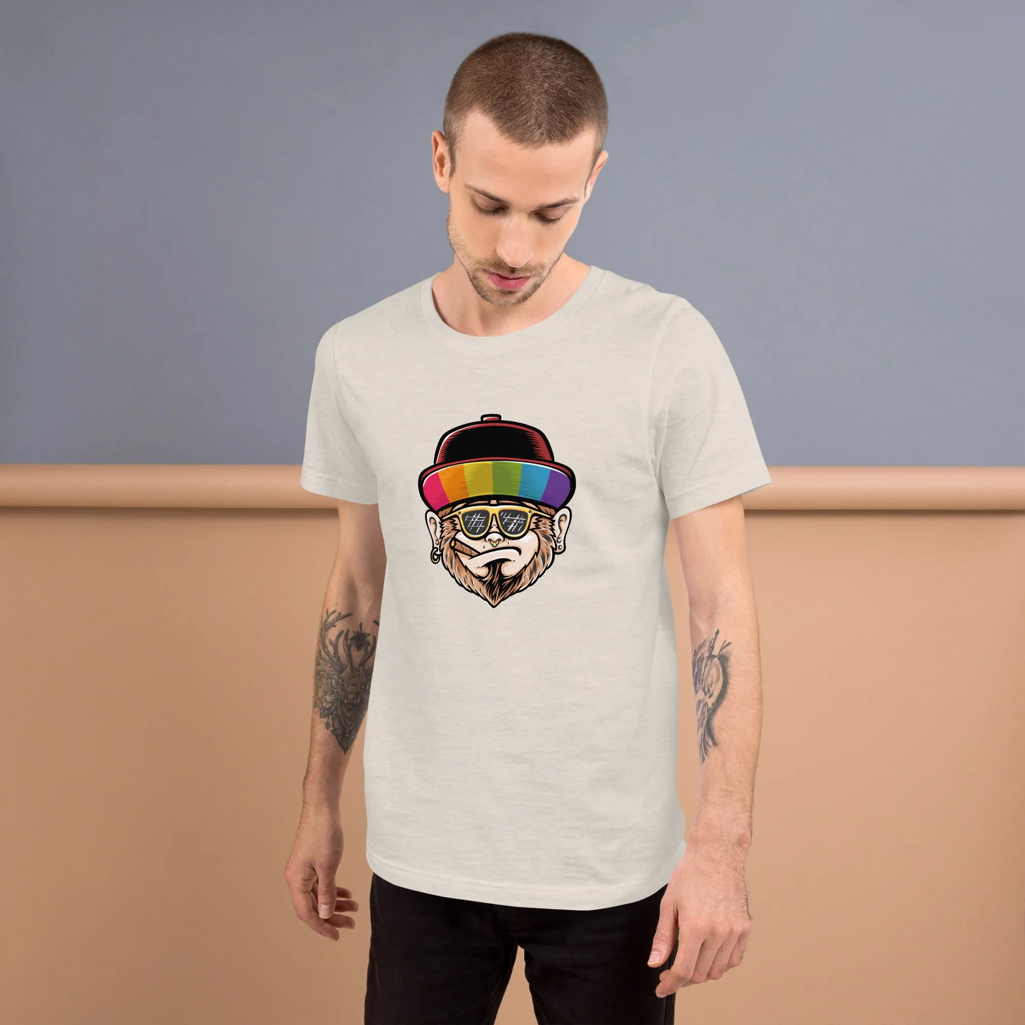 Rainbow Hat Monkey T-Shirt
