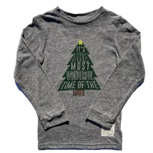 Retro Brand - It's the Most Wonderful Time of the Year SLIM LS Tee in Heather Grey