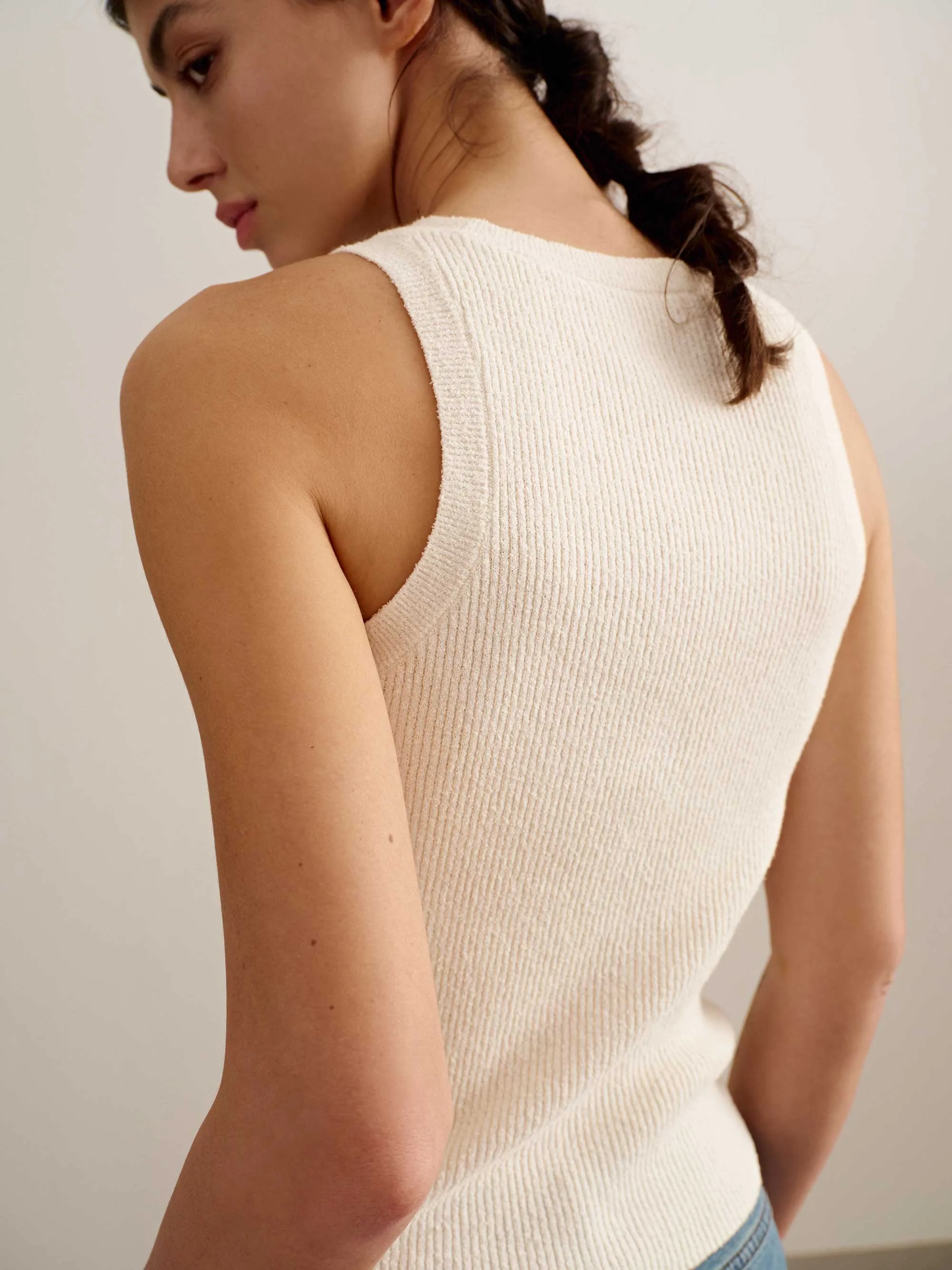 Ribbed Bouclé Tank