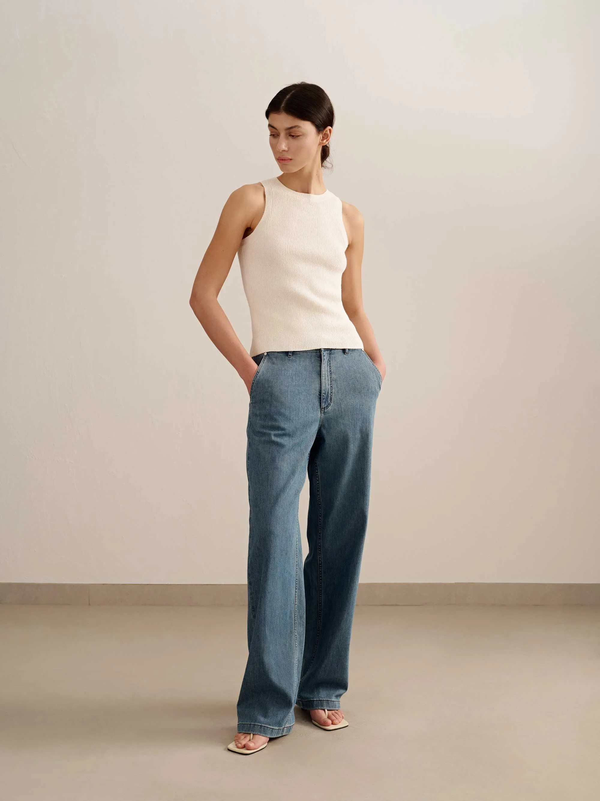 Ribbed Bouclé Tank