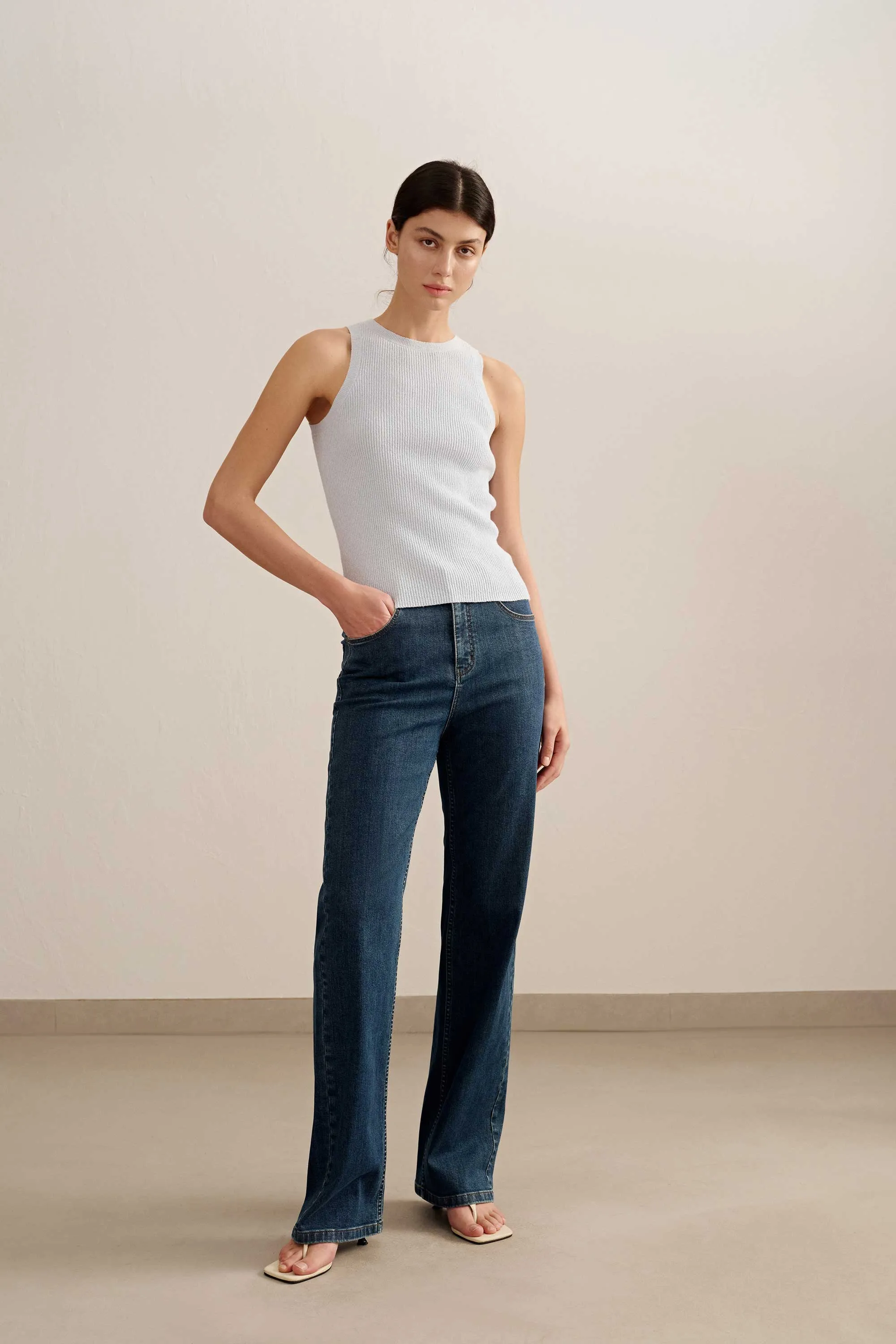 Ribbed Bouclé Tank