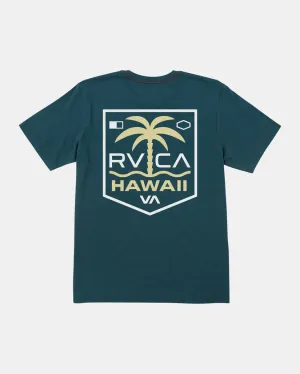 RVCA PALM SHIELD TEE - DUCK BLUE