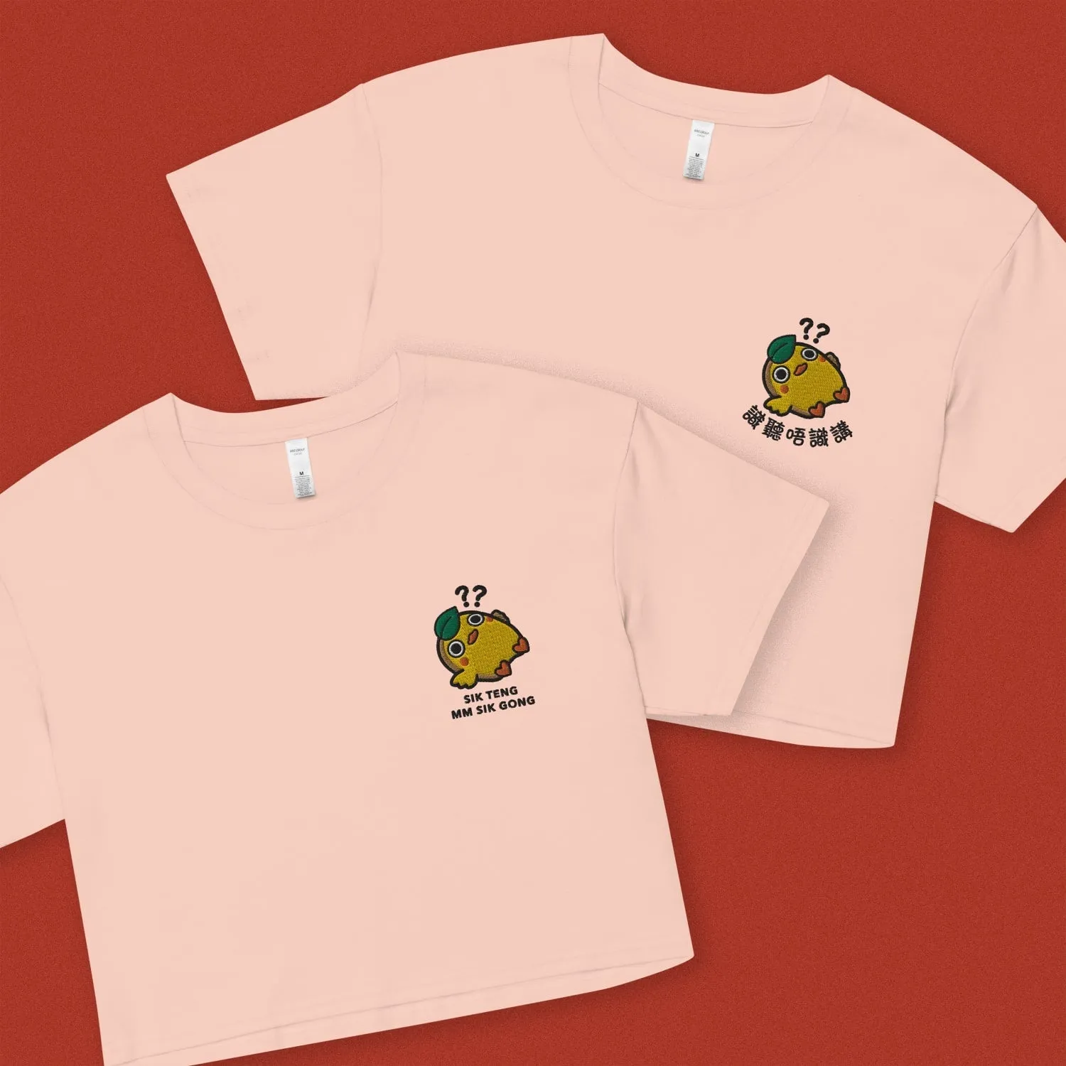 Sik Teng Mm Sik Gong Embroidered Crop T-Shirt