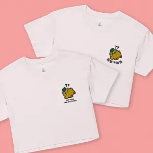 Sik Teng Mm Sik Gong Embroidered Crop T-Shirt