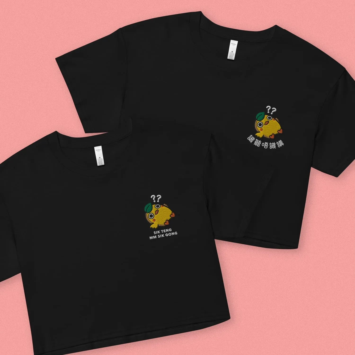 Sik Teng Mm Sik Gong Embroidered Crop T-Shirt