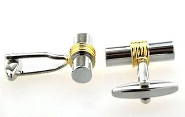 Stockton Silver & Gold Rhodium Plated Cufflinks
