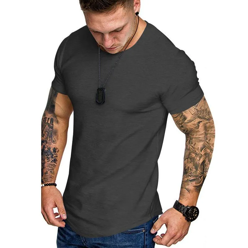 Summer Solid Color Short Sleeve T-shirt 23760516L