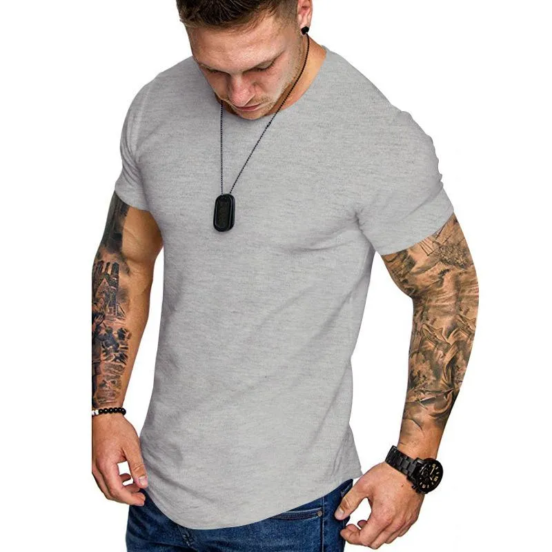 Summer Solid Color Short Sleeve T-shirt 23760516L