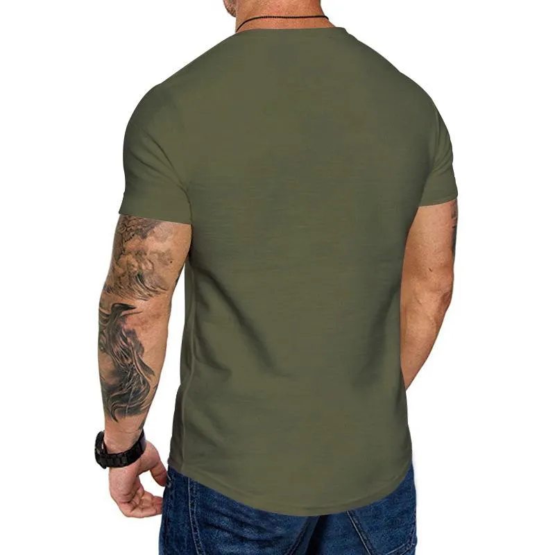 Summer Solid Color Short Sleeve T-shirt 23760516L