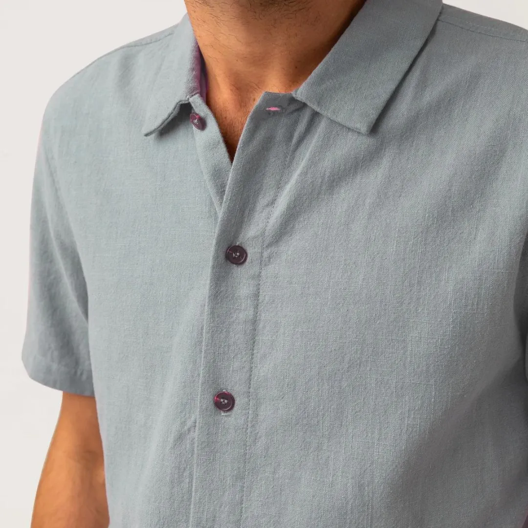 Textured Linen T-Shirt (Slate)