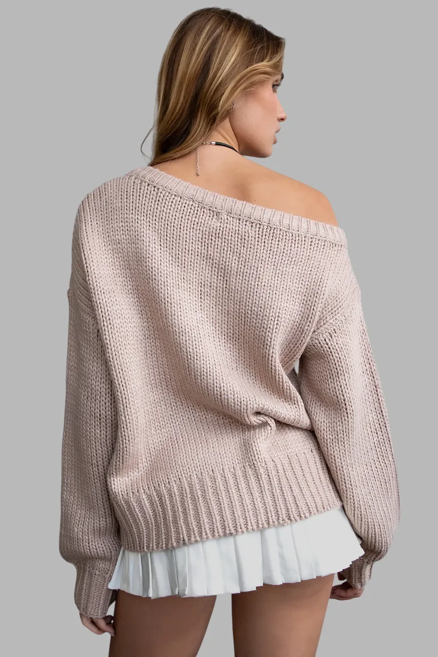 TIC TOC - "BRANDY" Ribbed Knit Sweater