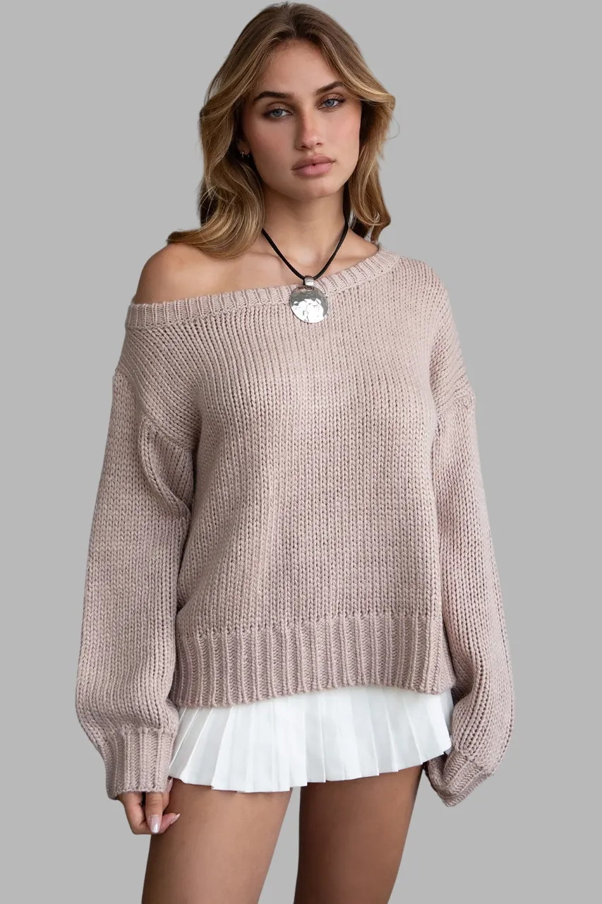 TIC TOC - "BRANDY" Ribbed Knit Sweater