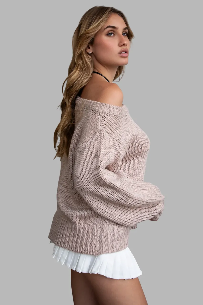 TIC TOC - "BRANDY" Ribbed Knit Sweater