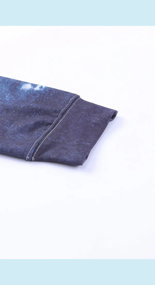 Tie-Dye Drawstring Detail Hoodie with Kangaroo Pocket
