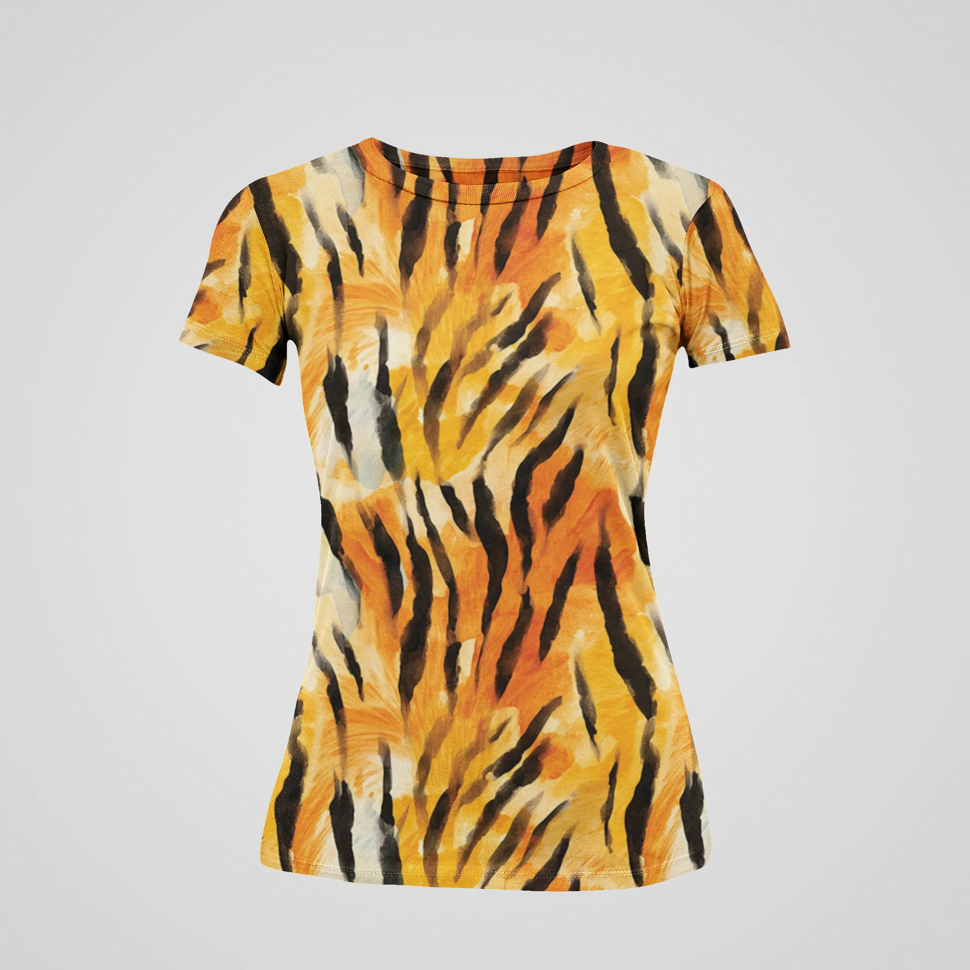 Tiger Print Women's All Over Printed T-Shirt