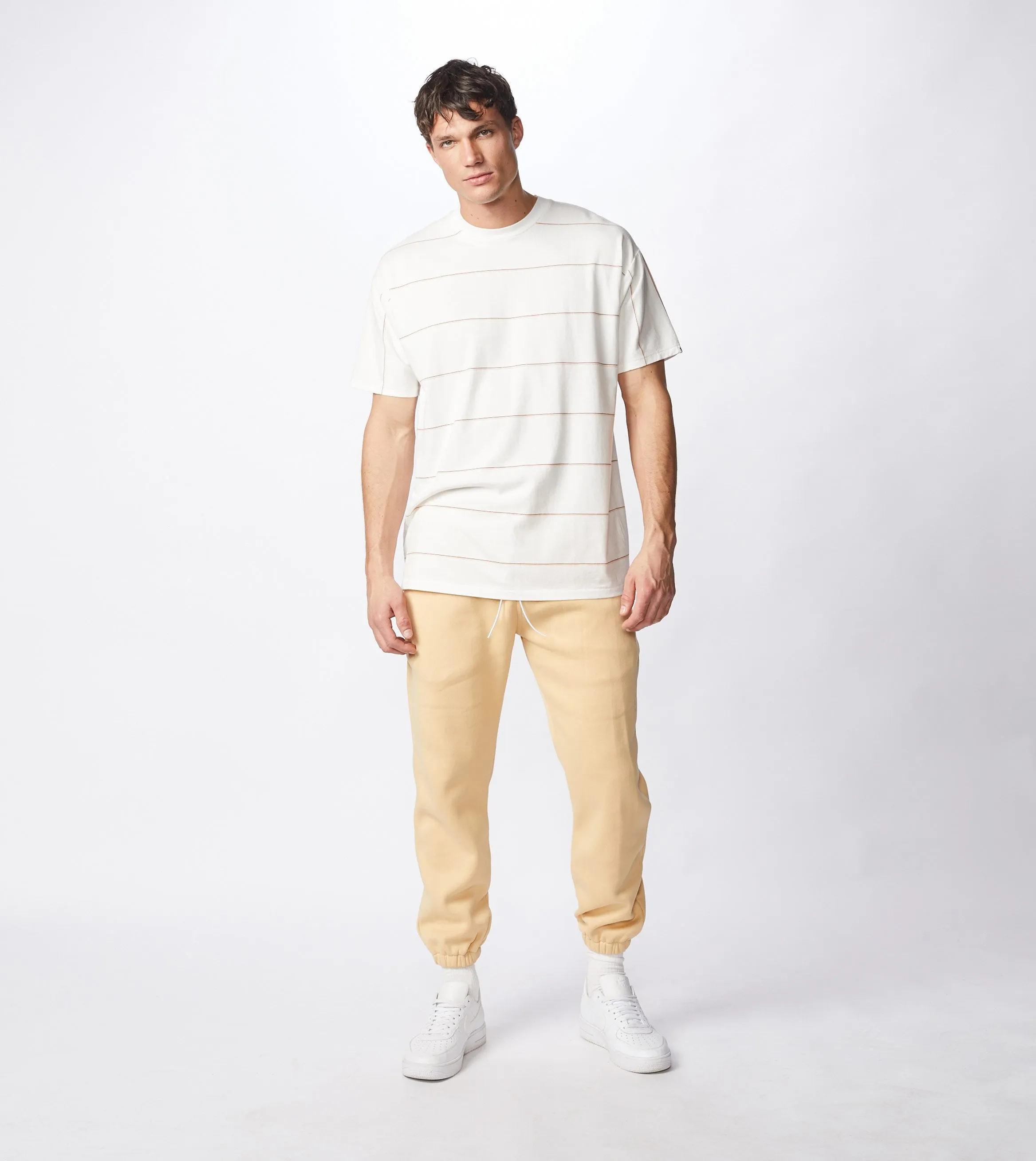 Tri-Stripe Box Tee Milk/Mango - Sale