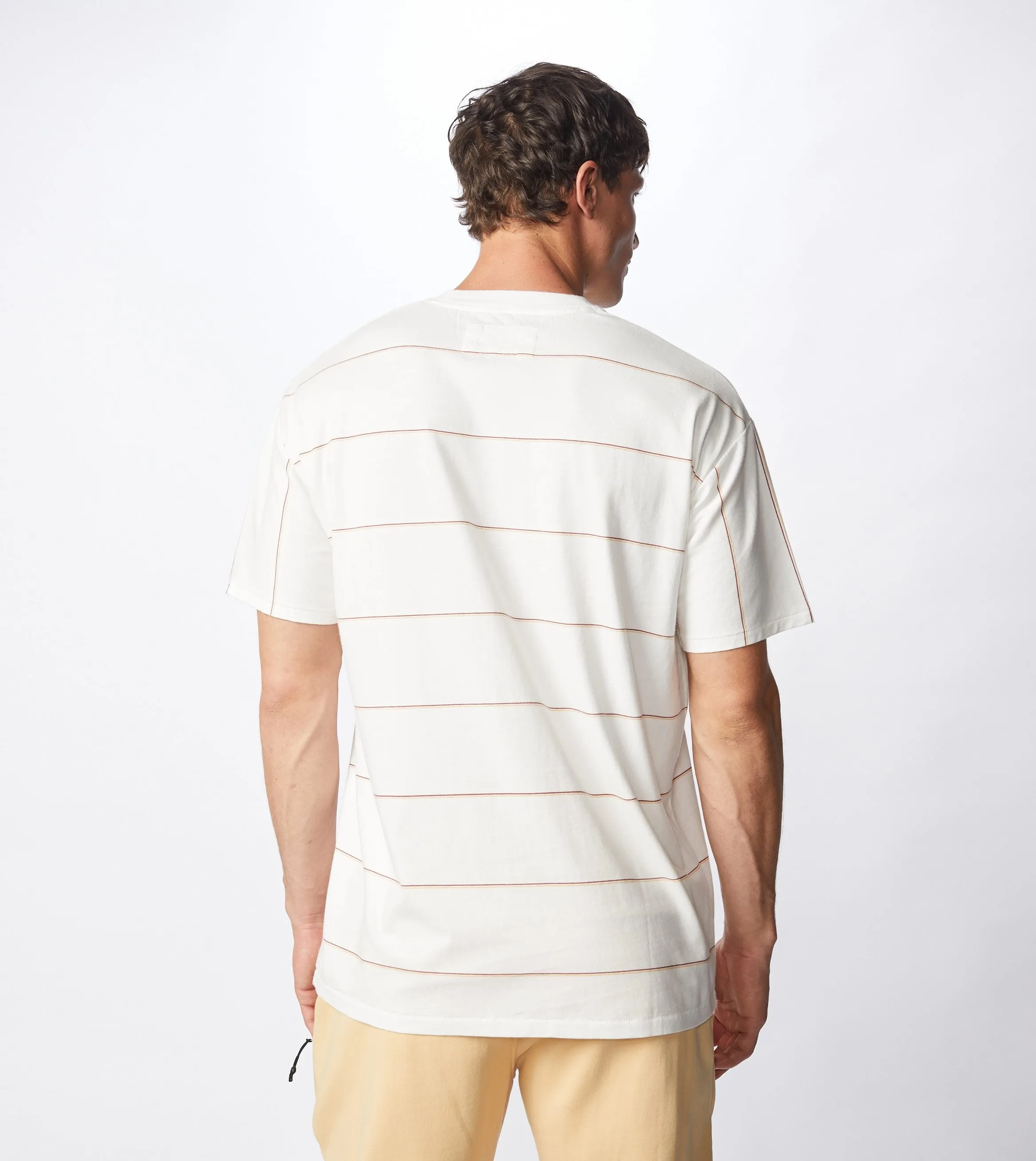 Tri-Stripe Box Tee Milk/Mango - Sale