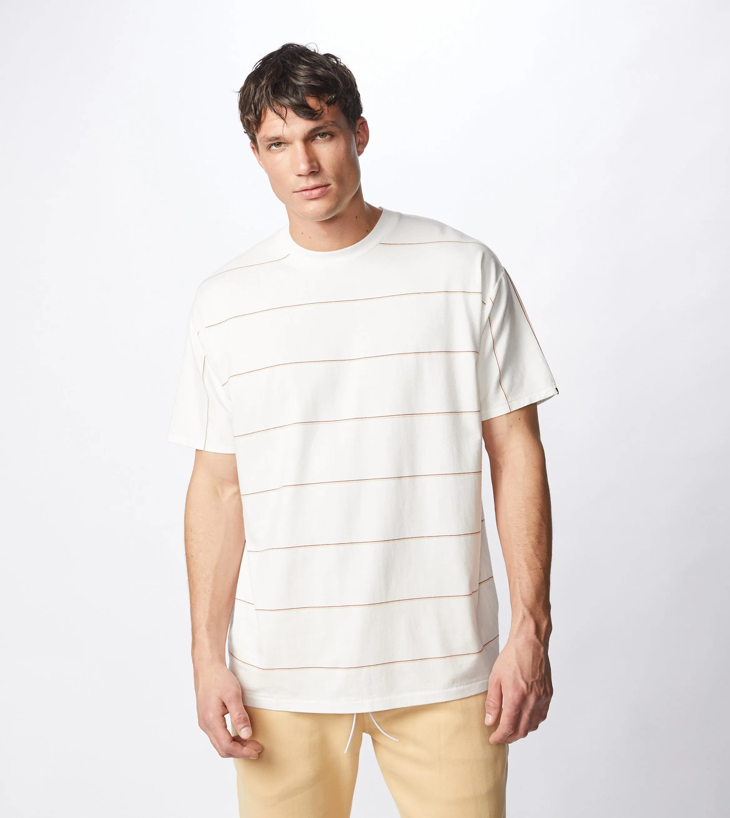 Tri-Stripe Box Tee Milk/Mango - Sale