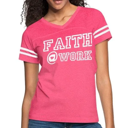 Womens Graphic Vintage Tee, Faith @ Work Sport T-shirt