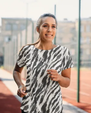 Zebra Print Women's All Over Print T-Shirt